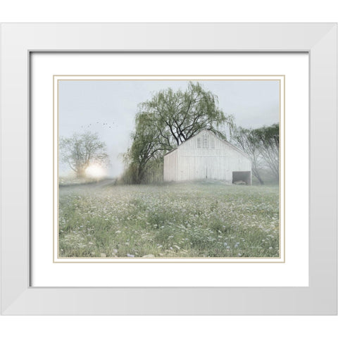 Green Country Morning White Modern Wood Framed Art Print with Double Matting by Deiter, Lori