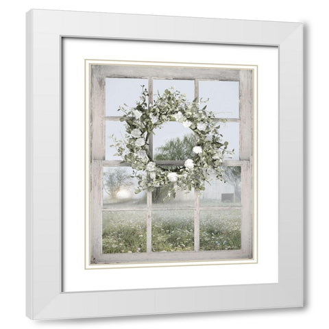 Spring Farm View White Modern Wood Framed Art Print with Double Matting by Deiter, Lori