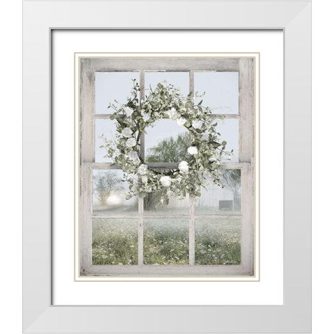 Spring Farm View White Modern Wood Framed Art Print with Double Matting by Deiter, Lori