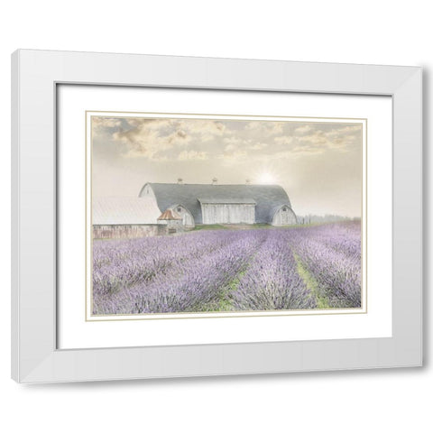 Lavender Morning White Modern Wood Framed Art Print with Double Matting by Deiter, Lori