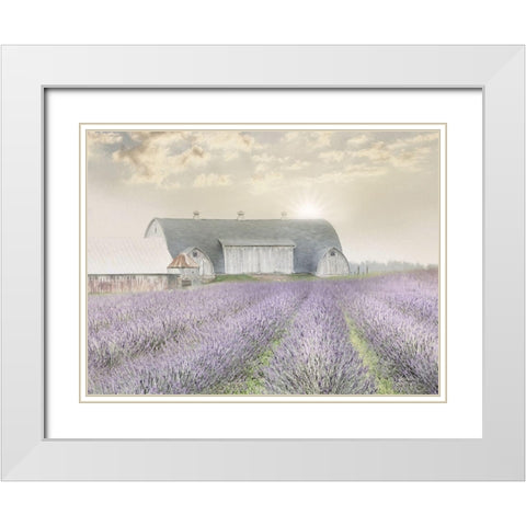 Lavender Morning White Modern Wood Framed Art Print with Double Matting by Deiter, Lori