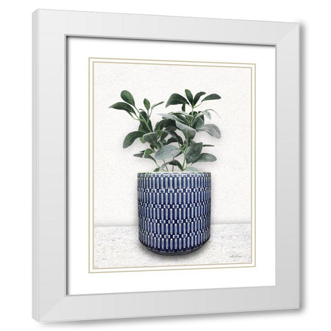 Cool Blue White Modern Wood Framed Art Print with Double Matting by Deiter, Lori