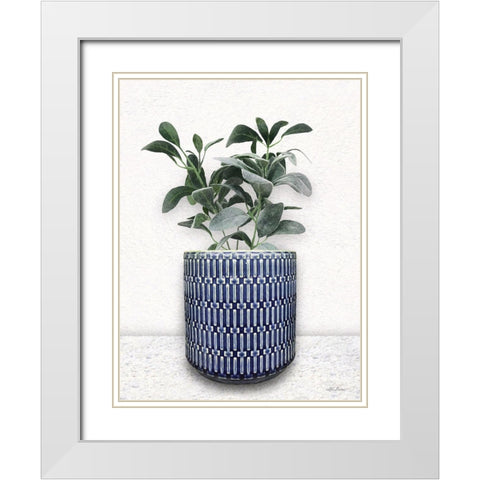 Cool Blue White Modern Wood Framed Art Print with Double Matting by Deiter, Lori