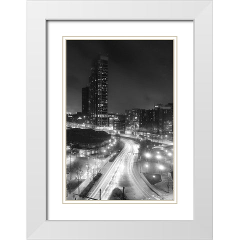 Inner Harbor Lights I White Modern Wood Framed Art Print with Double Matting by Deiter, Lori