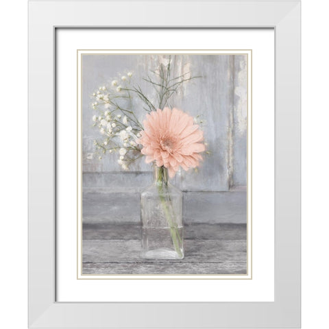 Farmhouse Floral IV White Modern Wood Framed Art Print with Double Matting by Deiter, Lori