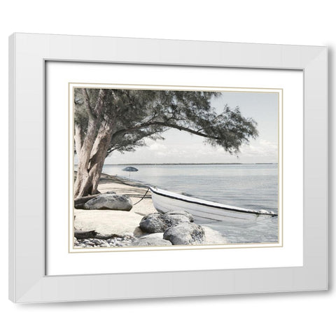 Coastal Blues White Modern Wood Framed Art Print with Double Matting by Deiter, Lori