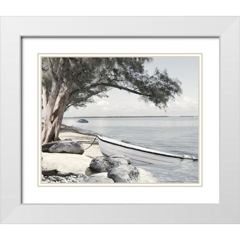 Coastal Blues White Modern Wood Framed Art Print with Double Matting by Deiter, Lori
