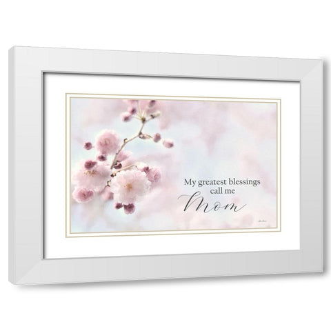 My Greatest Blessings Call Me Mom White Modern Wood Framed Art Print with Double Matting by Deiter, Lori