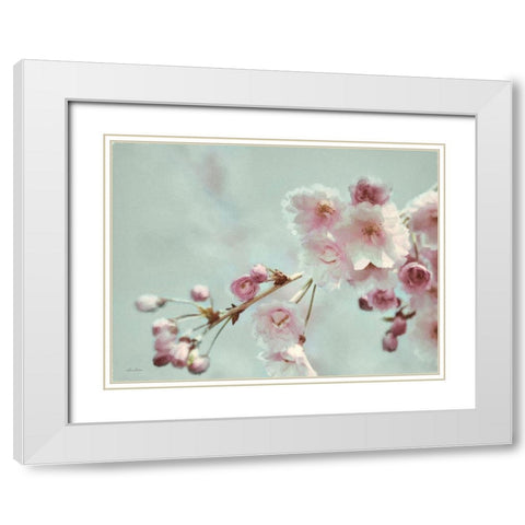Pastel Weeping Cherry Blossom II White Modern Wood Framed Art Print with Double Matting by Deiter, Lori
