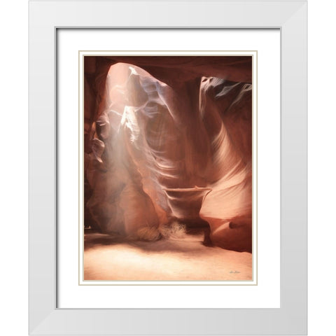 Antelope Canyon Sunbeams II White Modern Wood Framed Art Print with Double Matting by Deiter, Lori