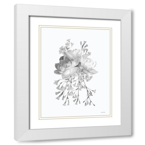 Blossoms and Roses I White Modern Wood Framed Art Print with Double Matting by Deiter, Lori