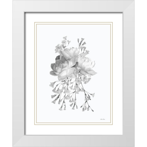 Blossoms and Roses I White Modern Wood Framed Art Print with Double Matting by Deiter, Lori