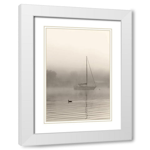Foggy Bay White Modern Wood Framed Art Print with Double Matting by Deiter, Lori