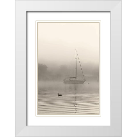 Foggy Bay White Modern Wood Framed Art Print with Double Matting by Deiter, Lori