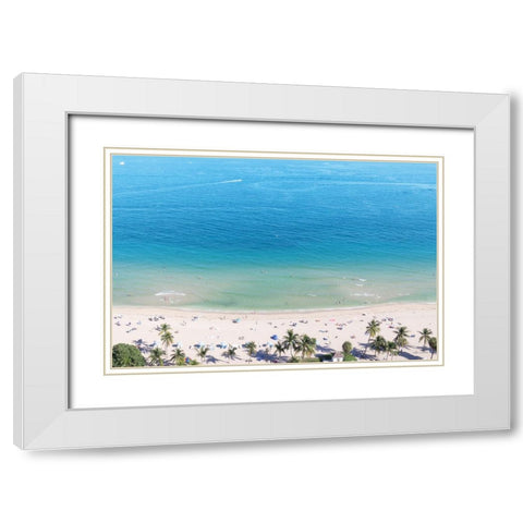 Beach View From Above White Modern Wood Framed Art Print with Double Matting by Deiter, Lori