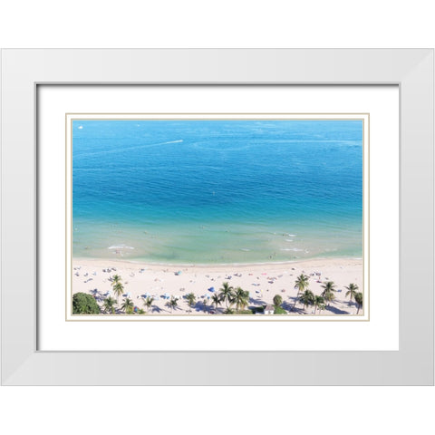 Beach View From Above White Modern Wood Framed Art Print with Double Matting by Deiter, Lori