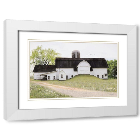 Big Country Barn White Modern Wood Framed Art Print with Double Matting by Deiter, Lori