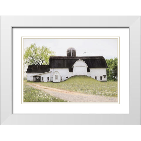 Big Country Barn White Modern Wood Framed Art Print with Double Matting by Deiter, Lori