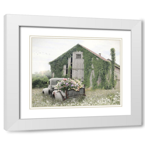 Field of Flowers White Modern Wood Framed Art Print with Double Matting by Deiter, Lori