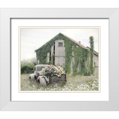 Field of Flowers White Modern Wood Framed Art Print with Double Matting by Deiter, Lori