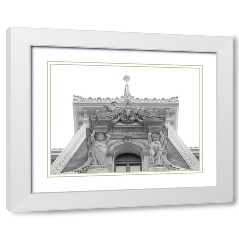 Philadelphia Architecture White Modern Wood Framed Art Print with Double Matting by Deiter, Lori