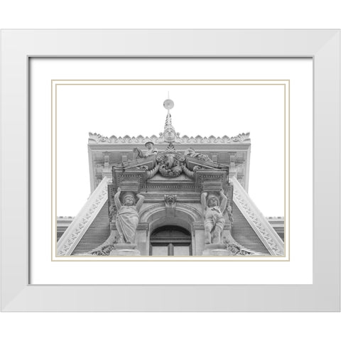 Philadelphia Architecture White Modern Wood Framed Art Print with Double Matting by Deiter, Lori