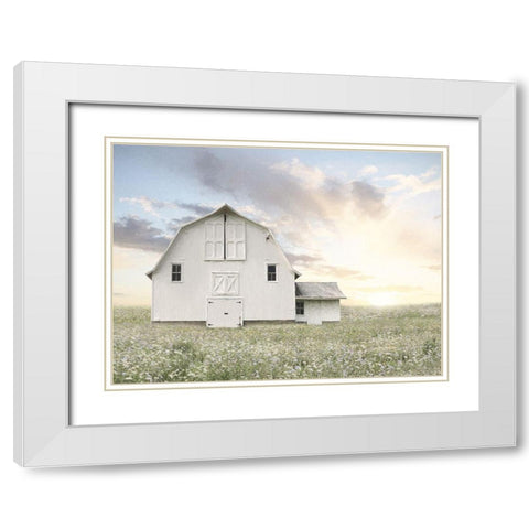 White Summer Barn White Modern Wood Framed Art Print with Double Matting by Deiter, Lori