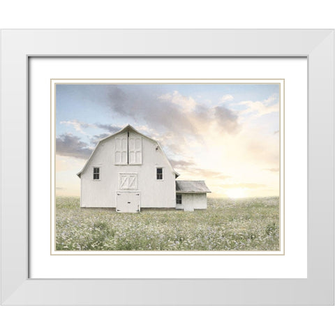 White Summer Barn White Modern Wood Framed Art Print with Double Matting by Deiter, Lori