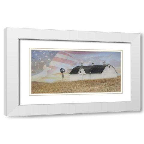 Long May She Wave White Modern Wood Framed Art Print with Double Matting by Deiter, Lori