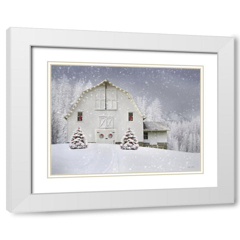Joy to One and All White Modern Wood Framed Art Print with Double Matting by Deiter, Lori
