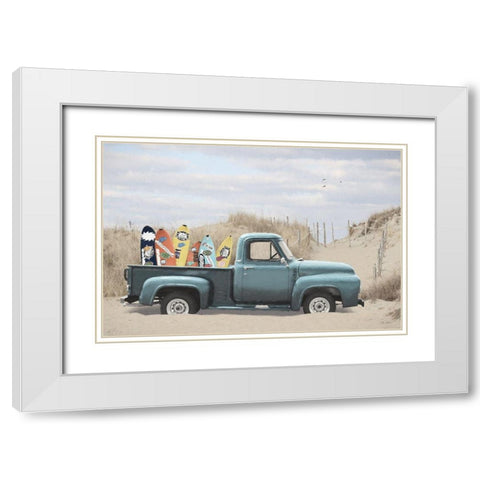 Surfs Up White Modern Wood Framed Art Print with Double Matting by Deiter, Lori