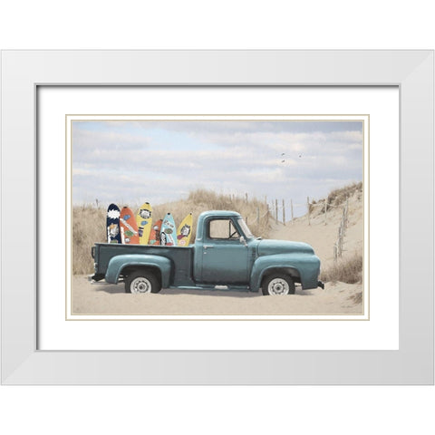 Surfs Up White Modern Wood Framed Art Print with Double Matting by Deiter, Lori