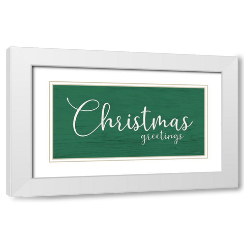 Christmas Greetings   White Modern Wood Framed Art Print with Double Matting by Deiter, Lori