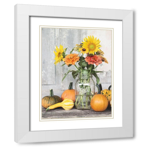 Autumn Still Live White Modern Wood Framed Art Print with Double Matting by Deiter, Lori