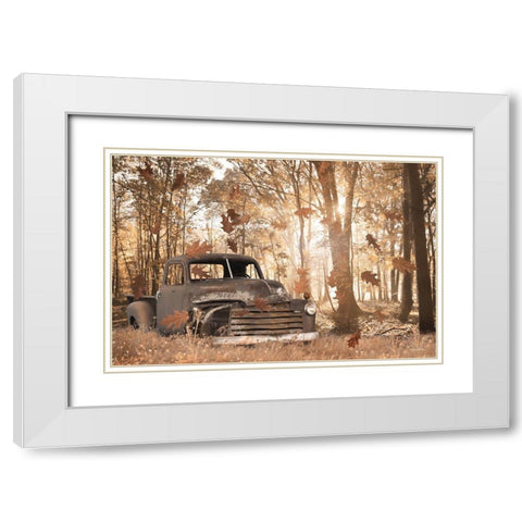Leaves are Falling White Modern Wood Framed Art Print with Double Matting by Deiter, Lori