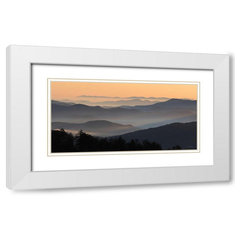 Clingmans at Daybreak White Modern Wood Framed Art Print with Double Matting by Deiter, Lori