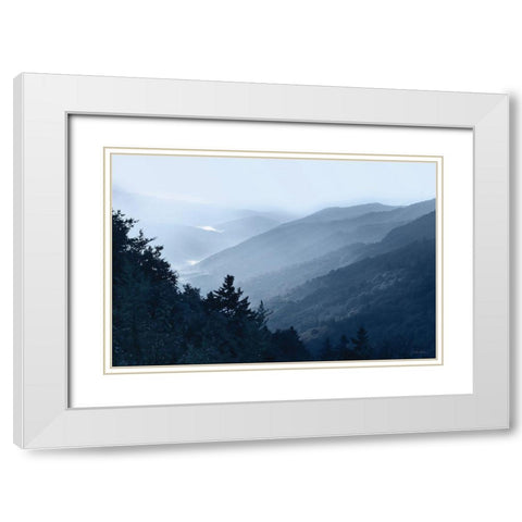 Newfound Gap View White Modern Wood Framed Art Print with Double Matting by Deiter, Lori