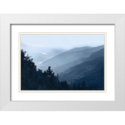 Newfound Gap View White Modern Wood Framed Art Print with Double Matting by Deiter, Lori