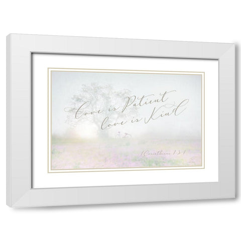 Love is Patient White Modern Wood Framed Art Print with Double Matting by Deiter, Lori