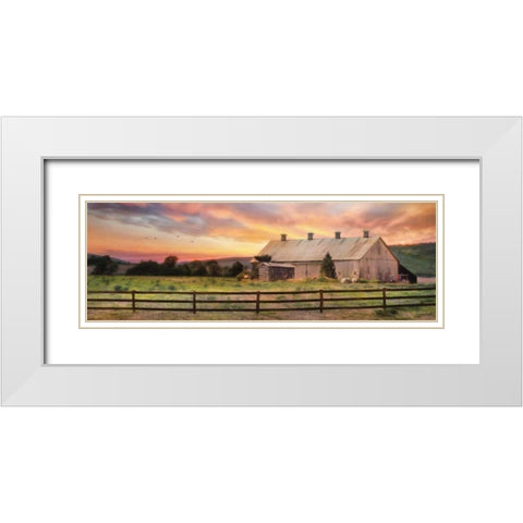 Sunset in the Valley White Modern Wood Framed Art Print with Double Matting by Deiter, Lori