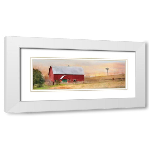 Horse Farm White Modern Wood Framed Art Print with Double Matting by Deiter, Lori