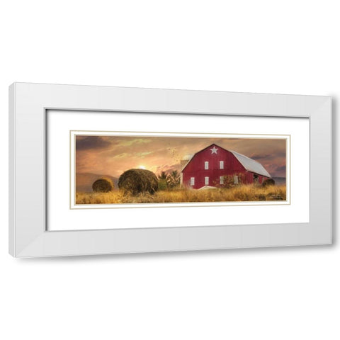 Bedford County Sunset White Modern Wood Framed Art Print with Double Matting by Deiter, Lori