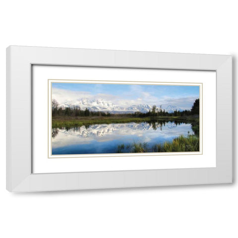 Grand Teton Sunrise White Modern Wood Framed Art Print with Double Matting by Deiter, Lori