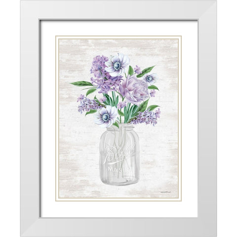 Floral Bouquet 2 White Modern Wood Framed Art Print with Double Matting by Lettered and Lined