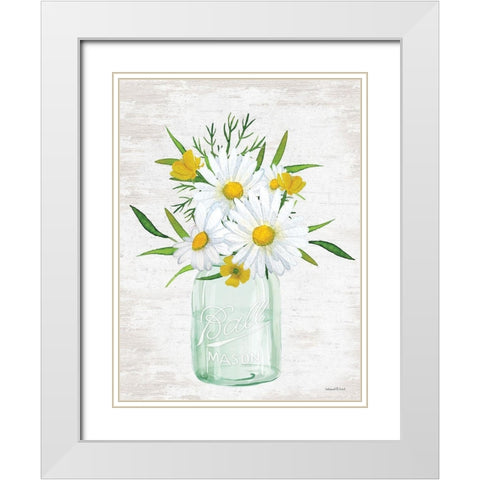 Floral Bouquet 3 White Modern Wood Framed Art Print with Double Matting by Lettered and Lined