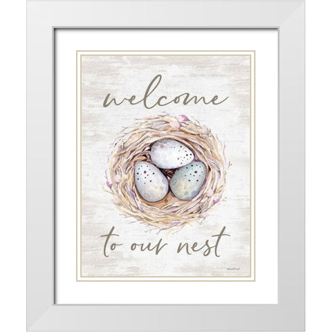 Welcome to Our Nest White Modern Wood Framed Art Print with Double Matting by Lettered and Lined