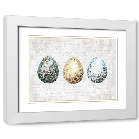 Speckled Eggs White Modern Wood Framed Art Print with Double Matting by Lettered and Lined
