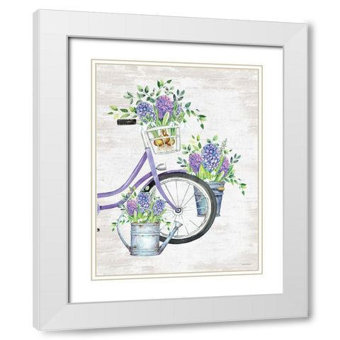 Hyacinth Harvest White Modern Wood Framed Art Print with Double Matting by Lettered and Lined