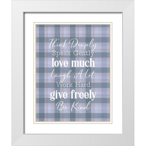 Think Deeply White Modern Wood Framed Art Print with Double Matting by Lettered and Lined