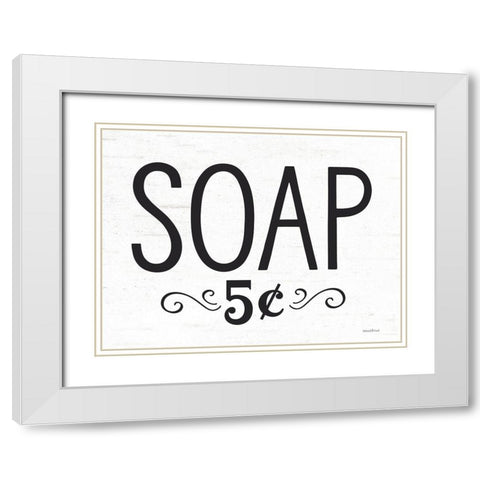 Soap White Modern Wood Framed Art Print with Double Matting by Lettered and Lined